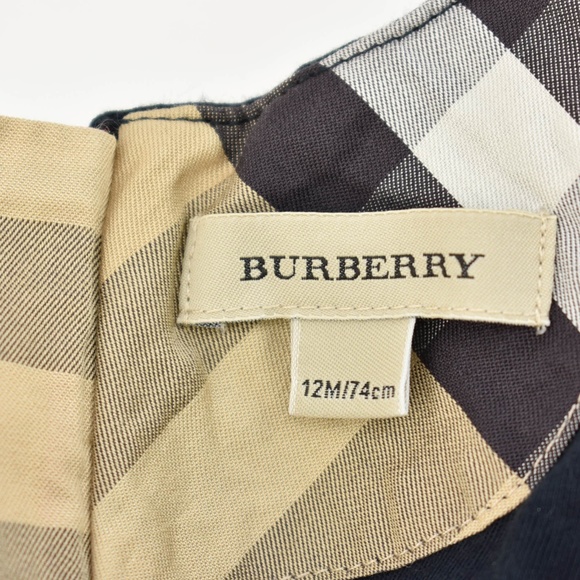 BURBERRY Navy Blue Logo & Nova Check Dress - Picture 6 of 8